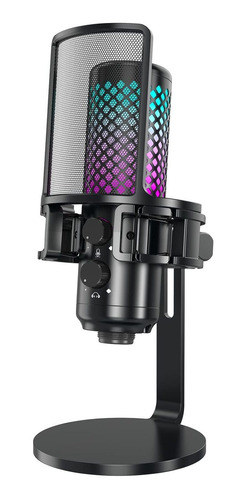 Microfono Usb Para Juego Ps5 Condensador Computadora Luz