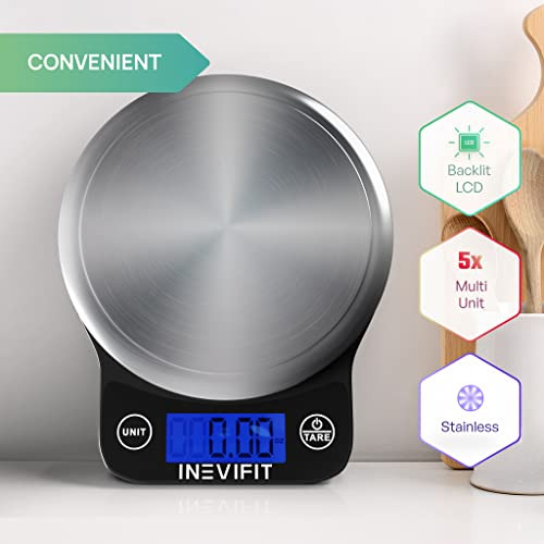 Bscula Digital Cocina Inevifit 13 Lbs Negra