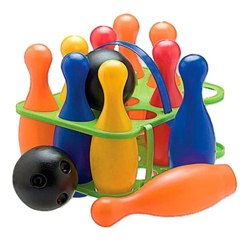 Juego Bowling Infantil Duravit 10 Pinos + 2 Bolos Mijalshop