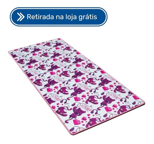 Mousepad Hyrax  900x400 Bordas Costuradas Ilustrado Branco