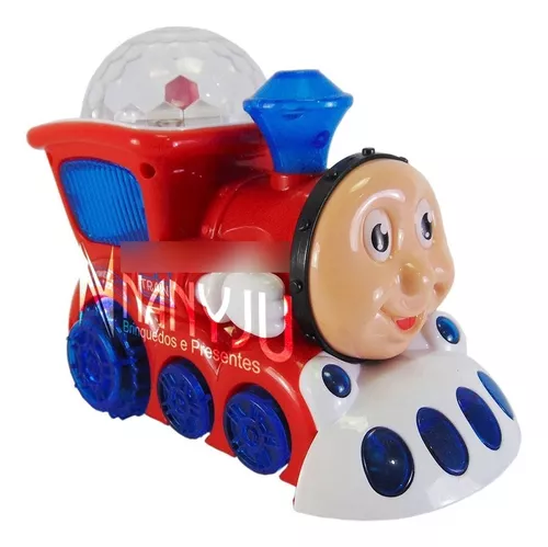 Resultados de tradução pequeno trem de brinquedo vermelho, azul e