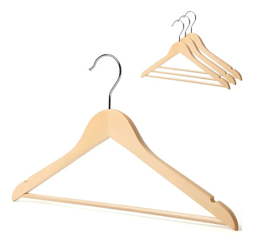 Cabides De Madeira Com Rachadura Para Alça - Kit Com 09 Unds