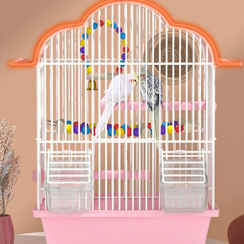 Jaula Para Pájaros Y Loros, Soporte Con Taza Para Comida, M