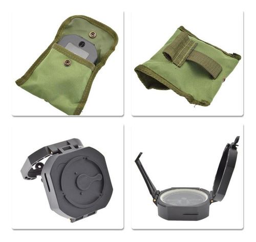 . Brújula Camping Estilo Militar Con Bolsa