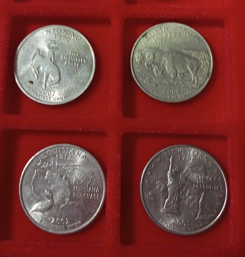 4 Monedas  1/4 Dolar Estados Unidos Historicas 4 Estados