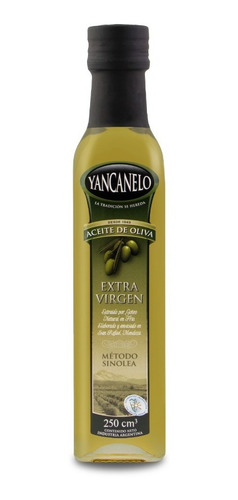 Imagen 2 de 9 de Aceite De Oliva Extra Virgen Yancanelo Botella 250 Ml X 12 U