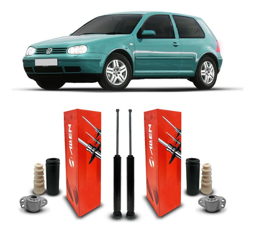 2 Amortecedores Kit Batente Traseiro Vw Golf 2006