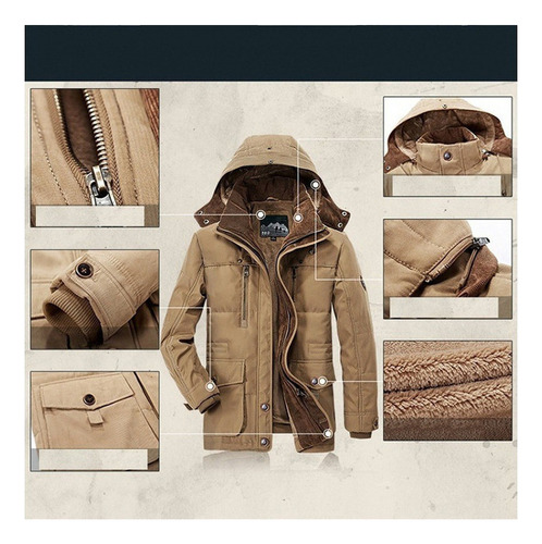Nnnn Chamarra Polar Con Capucha For Hombre, Abrigo Militar