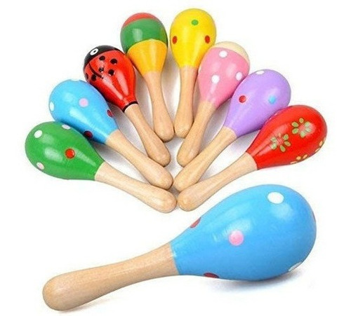 E-lishine Mini Wooden Maracas Rattles Egg Shaker Kids Music.