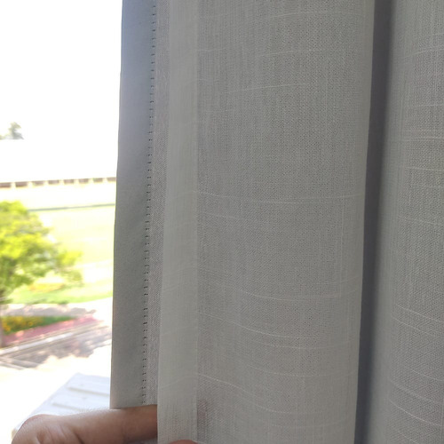 Kit Com 2 Cortinas Linho Com Forro Para Trilho Suiço