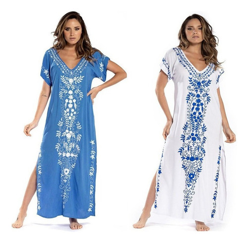 Mujer Kaftan Vestido Traje De Baño Pareo De Playa