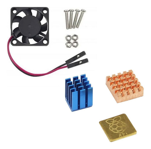 Kit Mini Cooler + 3 Dissipadores 30 X 30 Mm Raspberry Pi Nfe