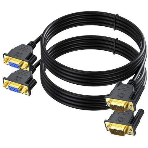 Uv-cable 2-pack Cable De Extensión Vga 6ft, Vga Macho A
