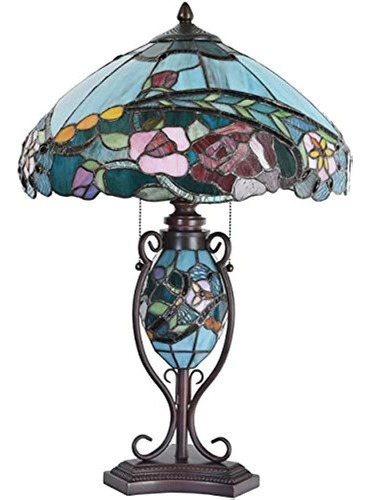 Bieye L10738 Lámpara De Mesa Con Vitrales Estilo Tiffany Con