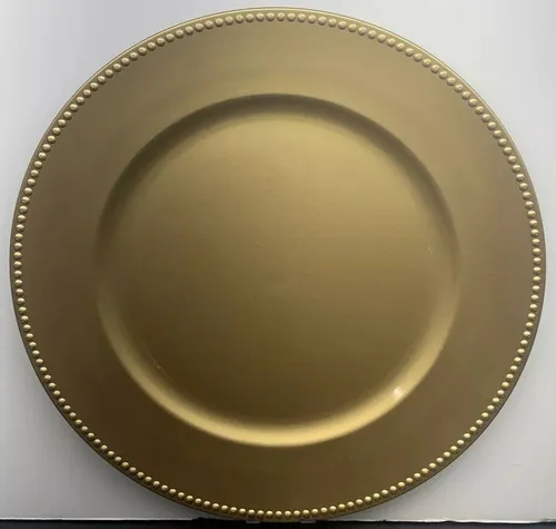 comprar Porta Platos Bajo Base 20 Pzs 33cm Dorado Moldeado Imitacion