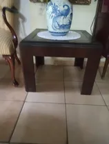 Comprar Mesas De Centro Y Lateral Madera Caoba Y Vidrio Al Centro