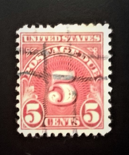 Eeuu, Sello Postage Due 5c.  Raro Dent 1930 Usado L10554