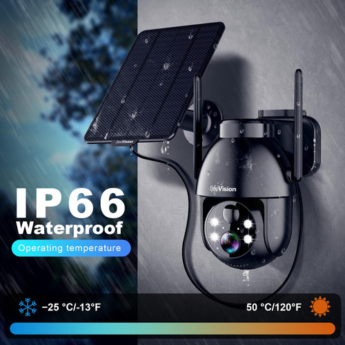 Cámara De Seguridad Seevision 2k 3mp Con Energía Solar Ptz W