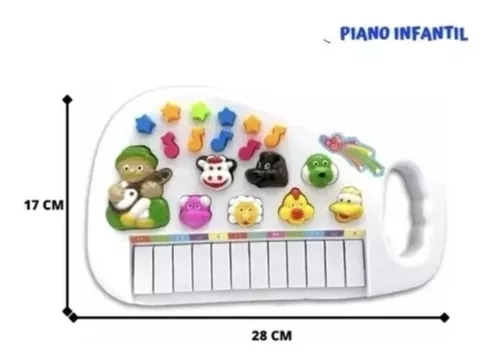 Teclado Musical Piano Fazendinha Som Animais Criança Bebê - Fun