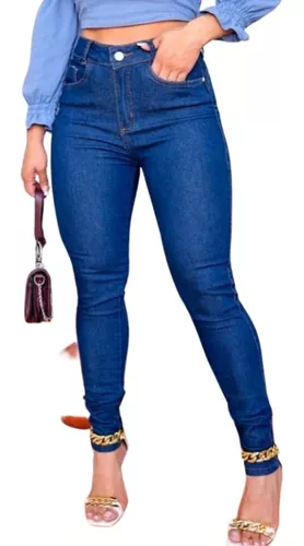 Calça Jeans Feminina Cintura Alta Skinny Com Lycra