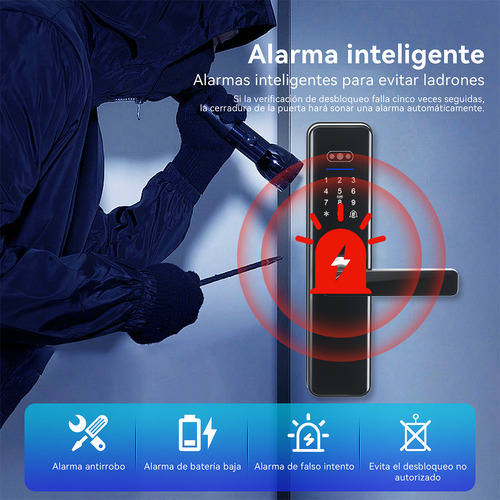 Cerradura Electrónica Digital Inteligente Wifi Tuya App Con Cámara Espesor De La Puerta Recomendado 40-65mm Derecha/lzquierda