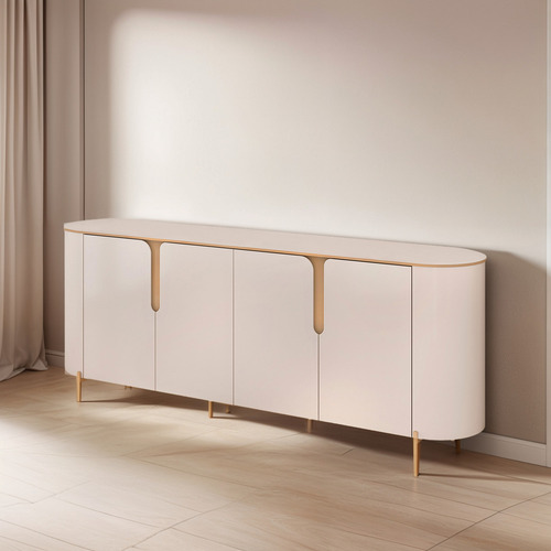 Aparador Buffet Sala Jantar 4 Portas Orgânico Lia Off White