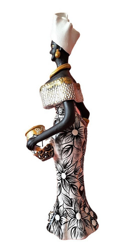 Imagem 4 de 7 de Boneca Africana Turbante E Xale Brancos Artesanato Caruaru