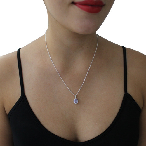 Imagen 6 de 10 de Collar Set Dije Aretes Y Cadena De Plata 925 Zirconia Agálea