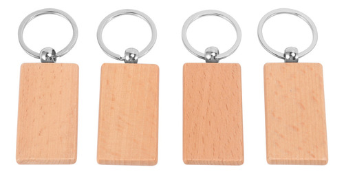 2025 60 Llaveros De Madera Rectangulares En Blanco Para