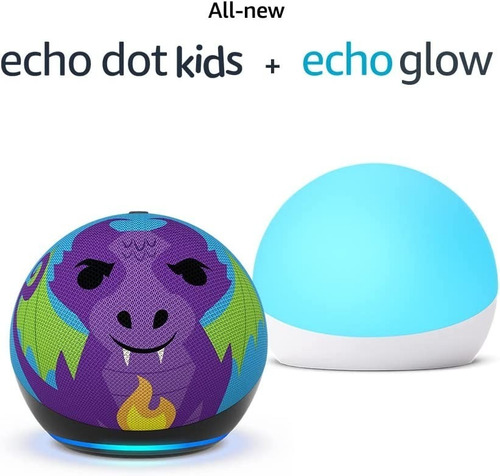 Imagen 1 de 3 de Disponible Amazon Echo Dot 5th Gen Kids Dragon + Echo Glow