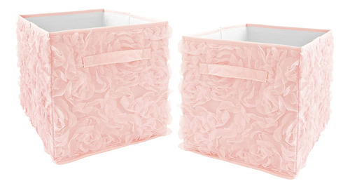 Sweet Jojo Designs - Juego De 2 Cubos De Tela Plegable Con D