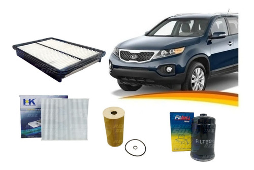 Kit Filtro Para Kia Sorento 2.2 2010 2015 Aire Aceite Polen 