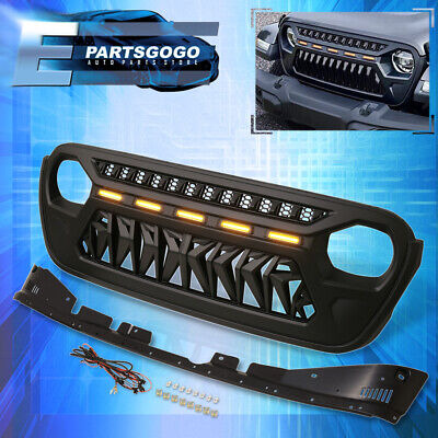 For 18-22 Jeep Wrangler Jl Gladiator Jt Shark Grille Bum Aac