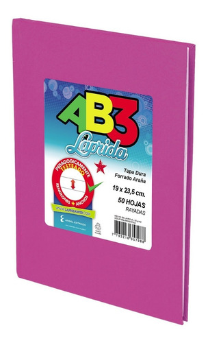 Cuaderno Laprida Ab3 Abc Tapa Dura Araña X 50 Hjs Rayadas Color Lila