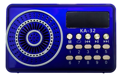 Rádio Pequeno E Portátil Com Fm/usb/sd/bt Kapbom Ka-32 Azul