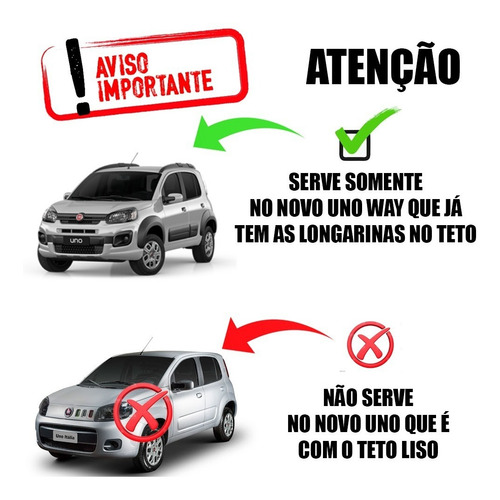 Imagem 2 de 5 de Rack Travessa De Teto Bagageiro Fiat Uno Way 2011 Preto