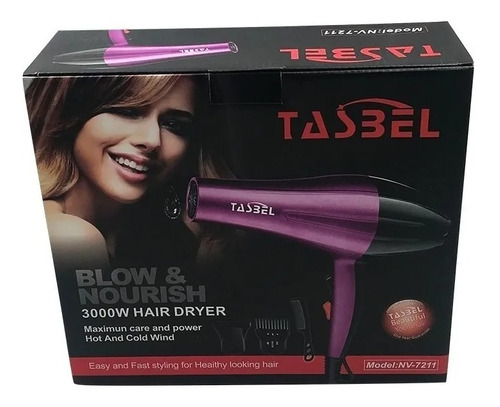 Secador De Cabello Tasbel 3000w Con Accesorios