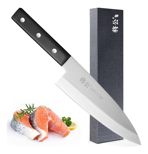 Gainscome Deba Knife Premium Molibdeno Vanadio Acero 7 Pulga