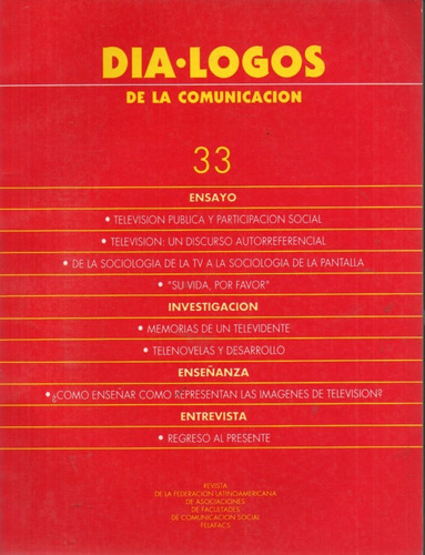 Revista Dialogos De La Comunicacion 33 Felafacs Junio 1992