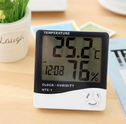 Termo-higrômetro Digital Relógio Umidade E Temperatura Do Ar