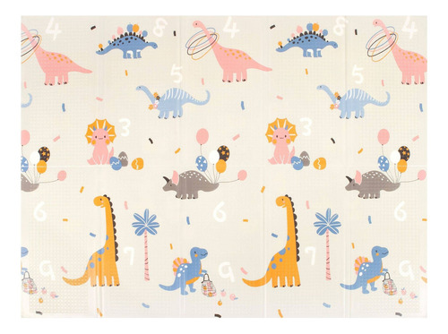 Tapete Tatame Infantil 1,5x2m Estrada Dinossauro Kapazi MRPLKAPDPDOBEST Bege