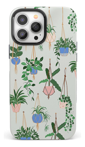 Funda Para iPhone 13 Pro Max - Blanca Con Plantas