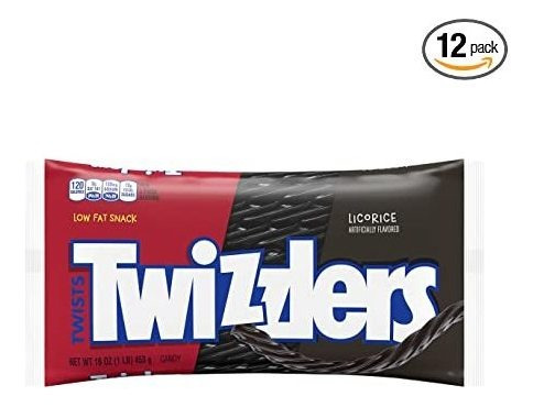 Twizzlers Regaliz Caramelo, Regaliz Negro, 16 Onzas (paquete