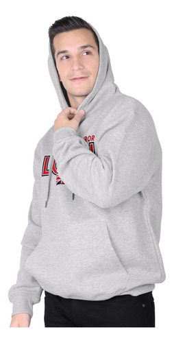 Med - Gris Jaspe - Sudadera Hombre Moda Con Capucha Gris Fur