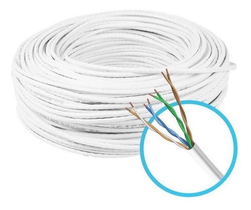 Imagem 2 de 2 de Cabo Rede Speedlan Branco 100 Metro Cat-5e Metros Caixa