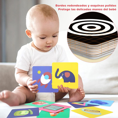 Tarjetas Flash De Alto Contraste Para Niños, 64 Tarjetas