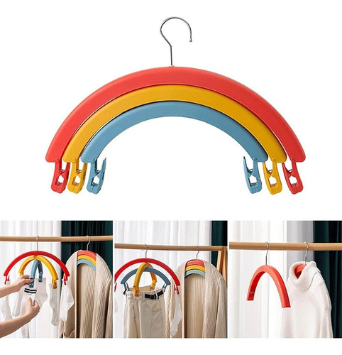 Gancho Ropa Moda Niño Niña Bebe Perchero 360 Grados Arcoiris