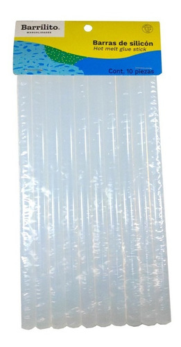 Barra De Silicon Barrilito 11 Mm X 25cm Con 10 Piezas