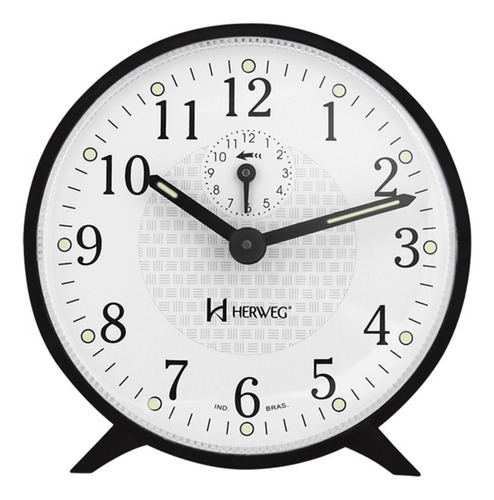 Relógio Despertador Analógico Com Alarme Clássico Herweg