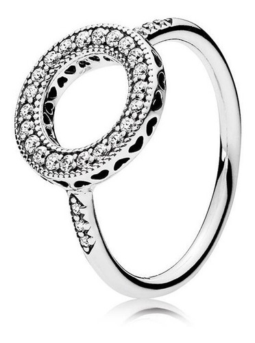 Anillo Pandora Círculo De Corazones Plata Circonitas Plata